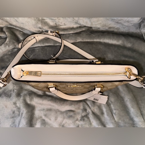 NWOT Coach Alice Satchel in Signature Canvas Gold/Light Khaki Chalk CA613 - Picture 5 of 16